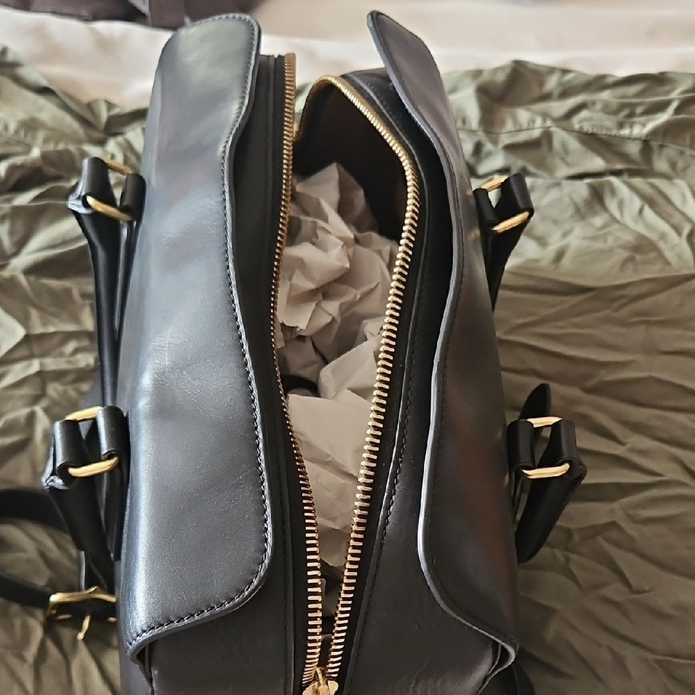 Black Leather Satchel by J.W. Hulme - Picture 3 of 8